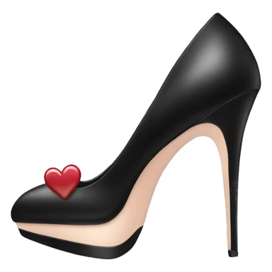 black High heels and heart sticker