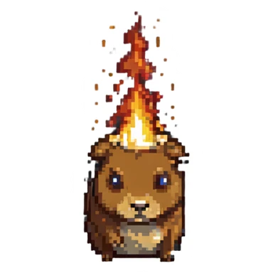 crying capybara, a fire around sticker
