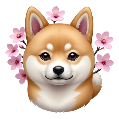 shiba with sakura sticker