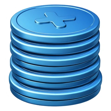stack of blue coins sticker