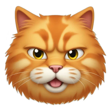 fluffy fat orange cat with angry face sticker