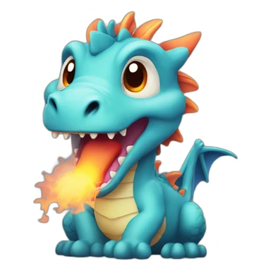 A cute dragon with fire breath sticker