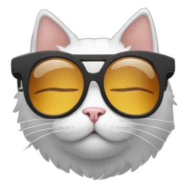 Cat sleeping with sunglass sticker
