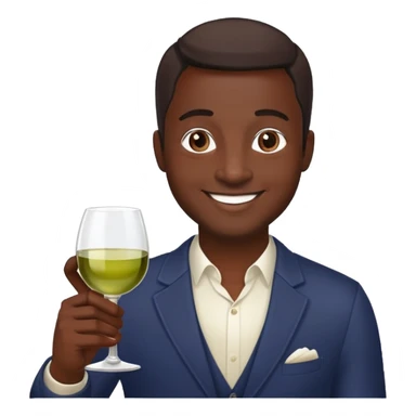 smiling dark skinned man with wine glass sticker