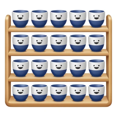 Cups on shelves sticker