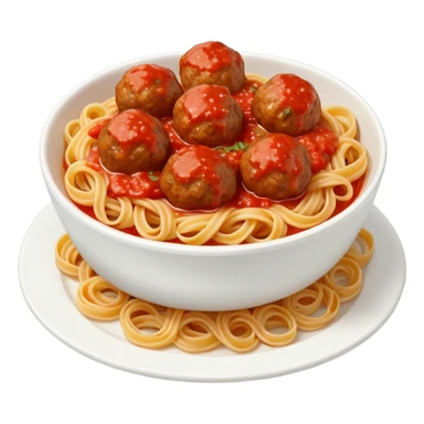 pasta and meatballs and sauce in a bowl sticker