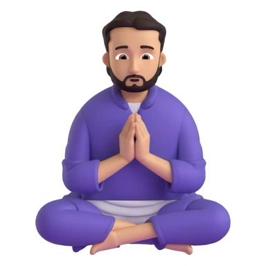 anxious man with hands clasped together in prayer position with worried expression sticker