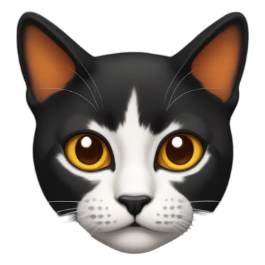 Black tricolor cat with orange and black head sticker