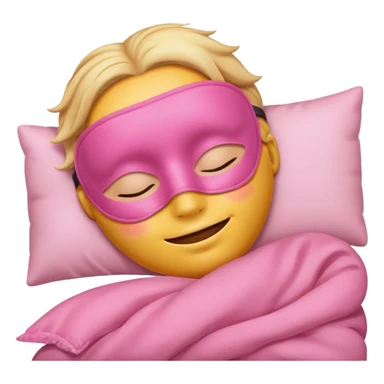 sleeping emoji with pink mask sticker