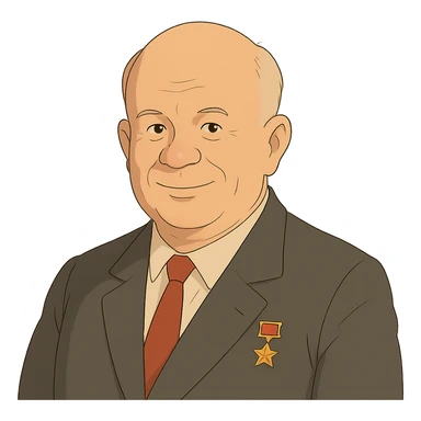 ghibli style portrait of Nikita Khrushchev sticker