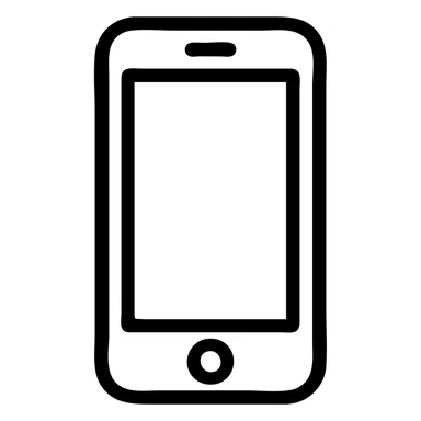 iPhone emoji as a flat icon, simple lines, no gradients sticker