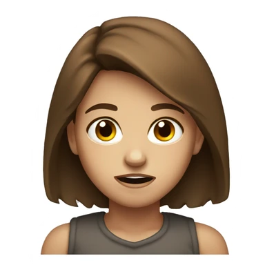 Pretty girl with brown hair angry sticker