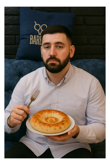 birinchidagi odamni yuziga 2 rasmdagi odamga uzidak qilib chizib bergin xuddu shunday non yen utirganini sticker