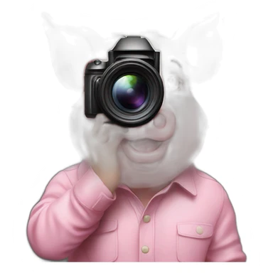 pig who is a photographer sticker