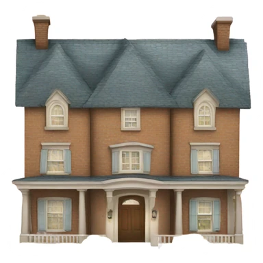 A large house with mail on the roof sticker
