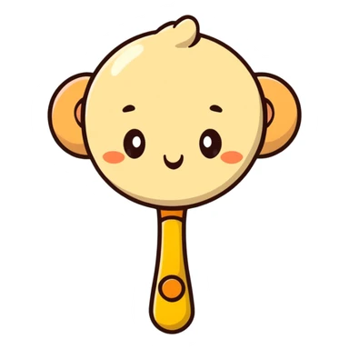 baby rattle with gradient and beige colors sticker
