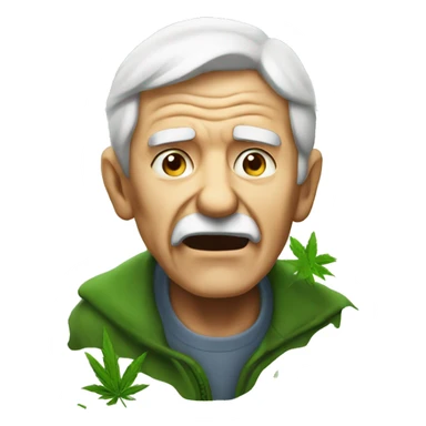 old man yells at weed leaf sticker