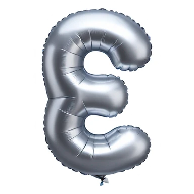 Silver balloon in shape of number 5 sticker