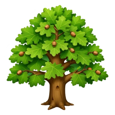 Cute, full-length tree oak emoji  sticker