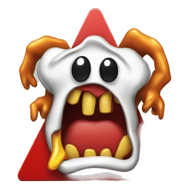 goofy danger warning sign monster sticker