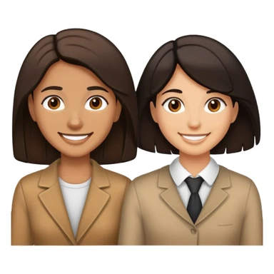 Black hair man with brown hair woman couple smoling  tan  sticker