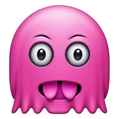 Pink Pacman ghost character with big eyelashes sticker