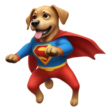 dog with a superman suit on throwing a punch sticker