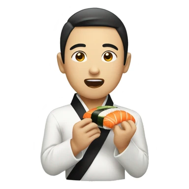 Asian eating sushi  sticker