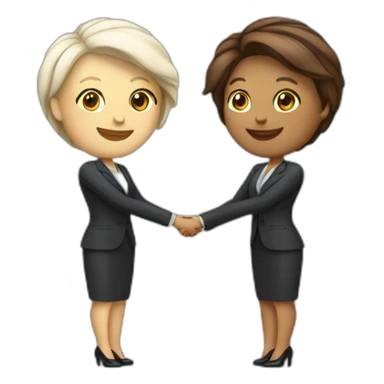 two white business women with different hair colors shaking hands sticker