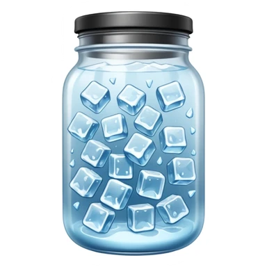 SLIM ICE JAR WITH LOTS OF ICE WITHOUT CAP ON sticker