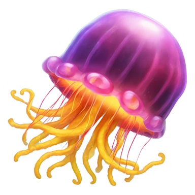 Jellyfish with hombre red to yellow lightning tentacles  sticker