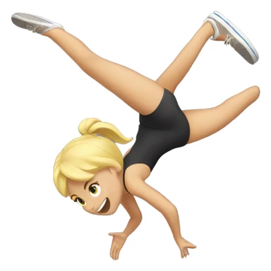BLONDE GIRL DOING A BACKFLIP sticker