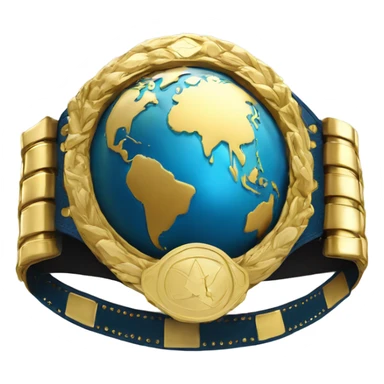Championship title belt with the earth on front but make everything gold colored sticker