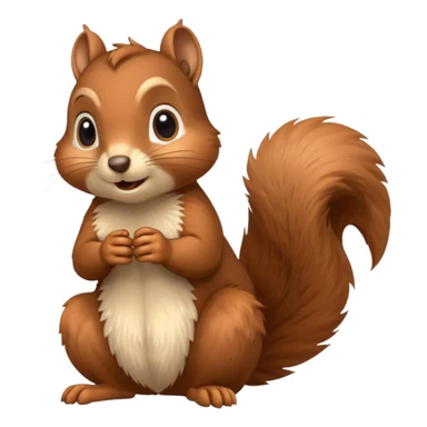 a squirrel with a hand on its chin, looking up sticker