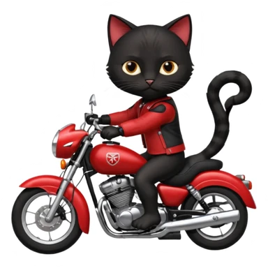 Black male Cat on red and black motorcycle sticker