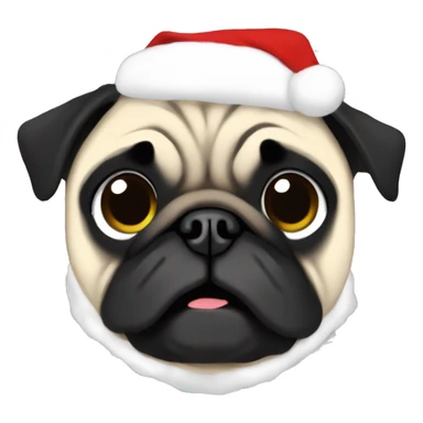 anime pug christmas sticker