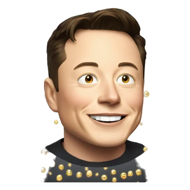 Anime Elon Musk smiling with sparkling eyes. sticker