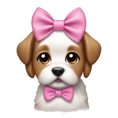 Shizu puppy pink bow sticker