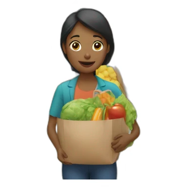 a person shopping in a supermarket sticker