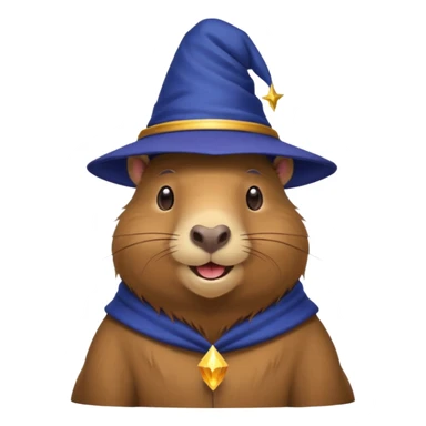 Cabybara with a wizard hat sticker