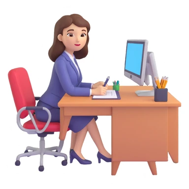 everyday routine of an online english teacher who is a woman sticker