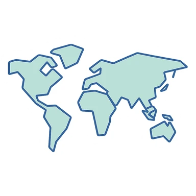 minimalist world map, blue and green colors, no text sticker