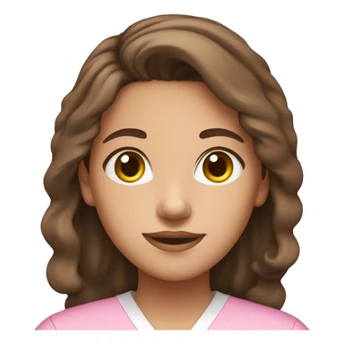 Girl with brown hair & brown eyes in pink scrubs  sticker