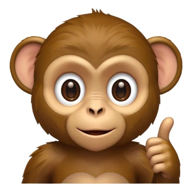 monkey pointing forward sticker
