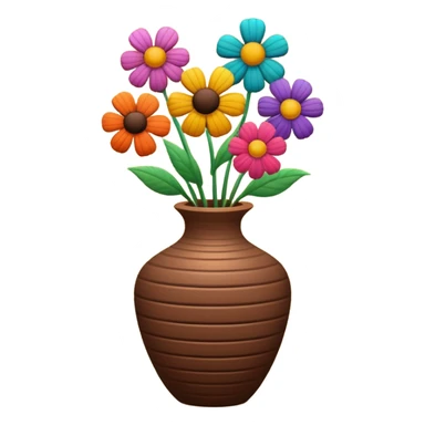 Corduroy ridged vase with flowers sticker