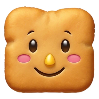 chicken nugget with smiley face sticker