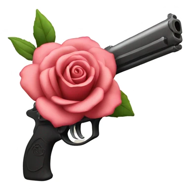 gun with emebedded rose sticker