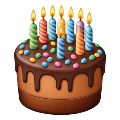 brown birthday cake sticker