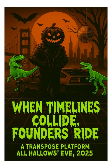 make the dinosaurs a neon green, create a font where the letters look like melting spooky sticker