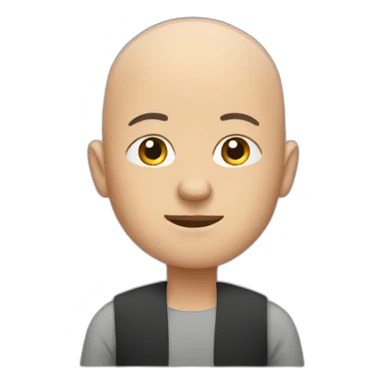 bald person standing sticker